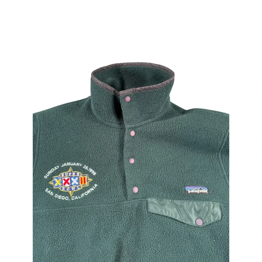 Vintage Patagonia Synchilla Snap Pullover Fleece Jacket Mens‎ Small Green Purple